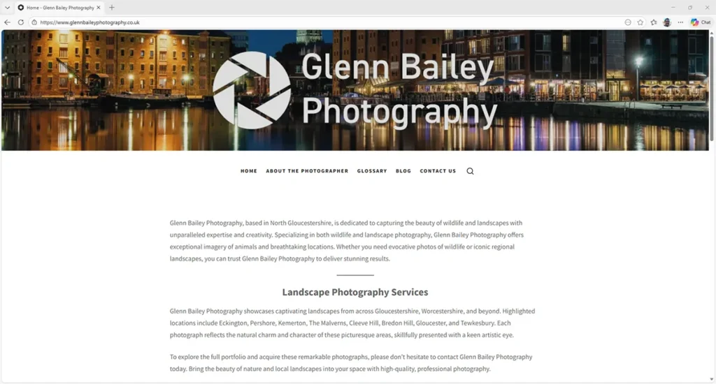 Glenn Bailey Photography Website